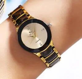 Montre Couple Luxe Acier Inoxydable – Femme & Homme Fashion Casual Idée Cadeau