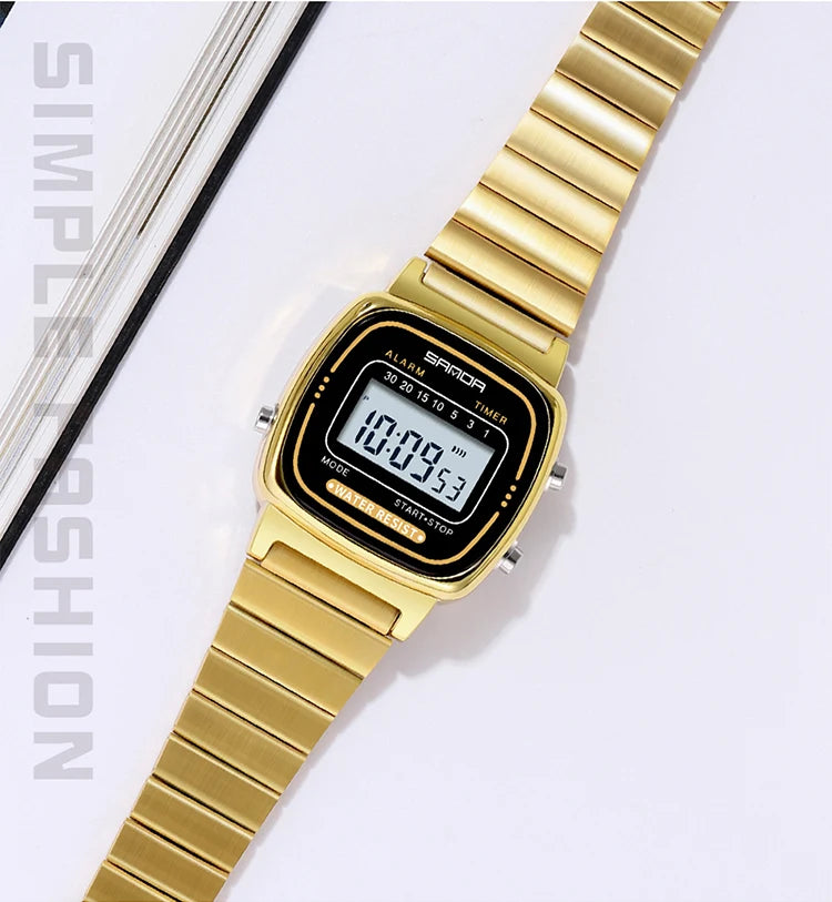 Montre Femme Luxe SANDA Dorée Quartz Classique – Étanche Élégante Cadeau Fashion
