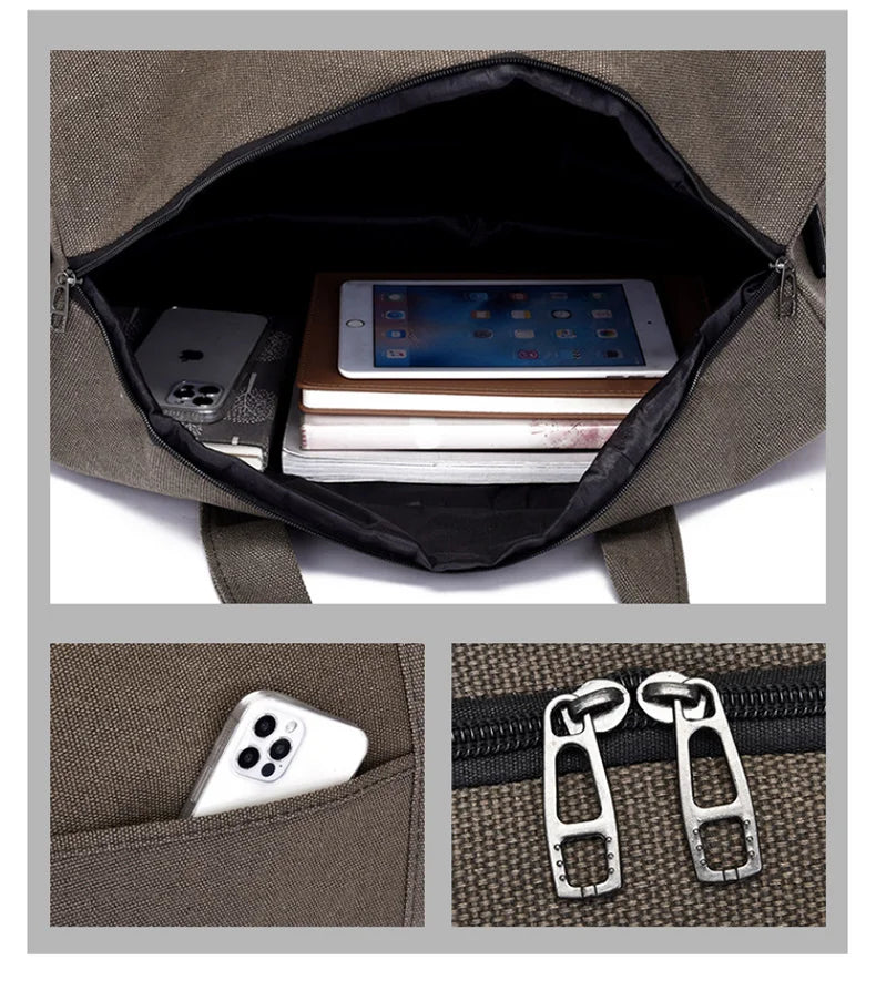 Sac de Voyage Pliable Grande Capacité Canvas Unisexe – Duffel Bag Épaule | Fitness, Gym & Voyage | Portable & Résistant