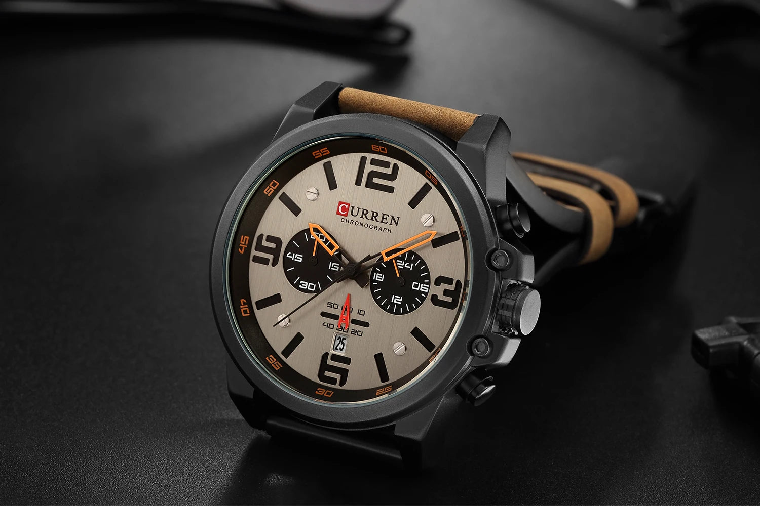 Montre Homme CURREN Luxe Quartz Cuir Militaire – Date Sport Business Fashion