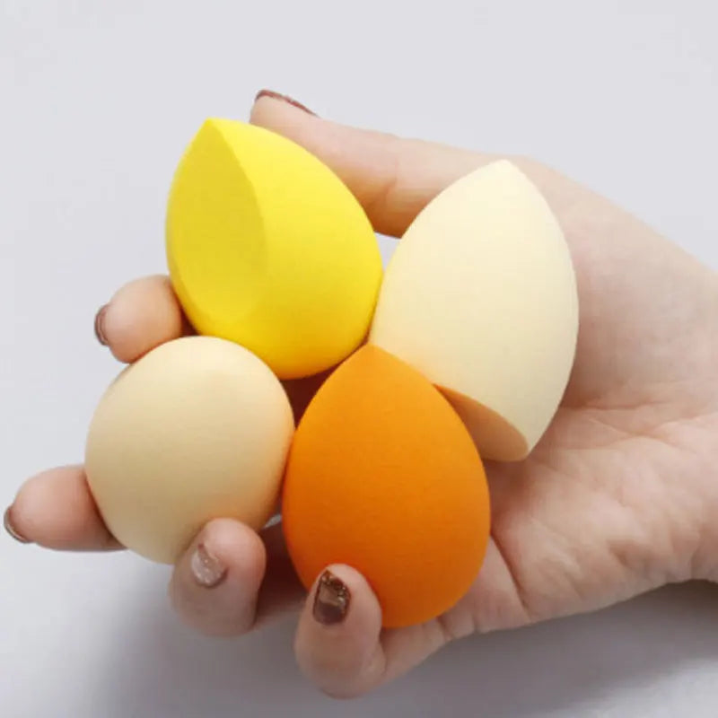 Lot 4 Éponges Maquillage Blender Tendance – Puff Cosmétique Fond de Teint & Poudre | Outil Beauté Application Douce