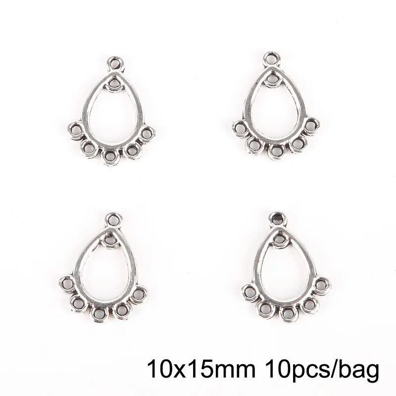 Lot 10 Connecteurs Boucles d'Oreilles Argent Antique — Accessoires DIY Bijoux