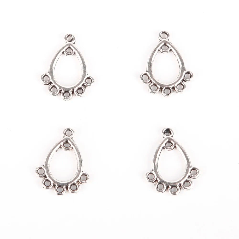 Lot 10 Connecteurs Boucles d'Oreilles Argent Antique — Accessoires DIY Bijoux