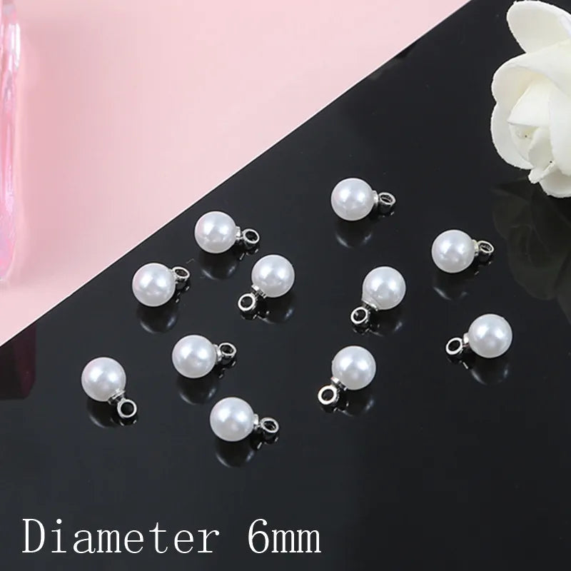 Perles Rondes Imitation Nacre ABS Lot 10 pcs – Pendentifs & Charms DIY | Boucles d’Oreilles, Bracelet, Collier & Choker | Accessoires Création Bijoux Premium