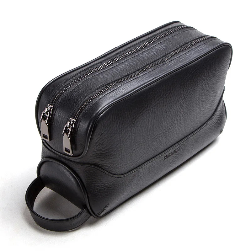 Trousse de Toilette Homme Cuir Véritable Vintage – Sac Cosmétique Organisateur Voyage