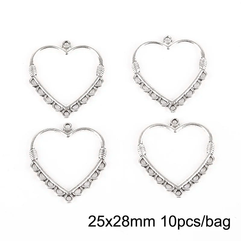 Lot 10 Connecteurs Boucles d'Oreilles Argent Antique — Accessoires DIY Bijoux