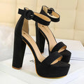 BIGTREE Pumps Block Heels Plateforme Boucle Femme – Sandales Sexy Fashion Talon Carré