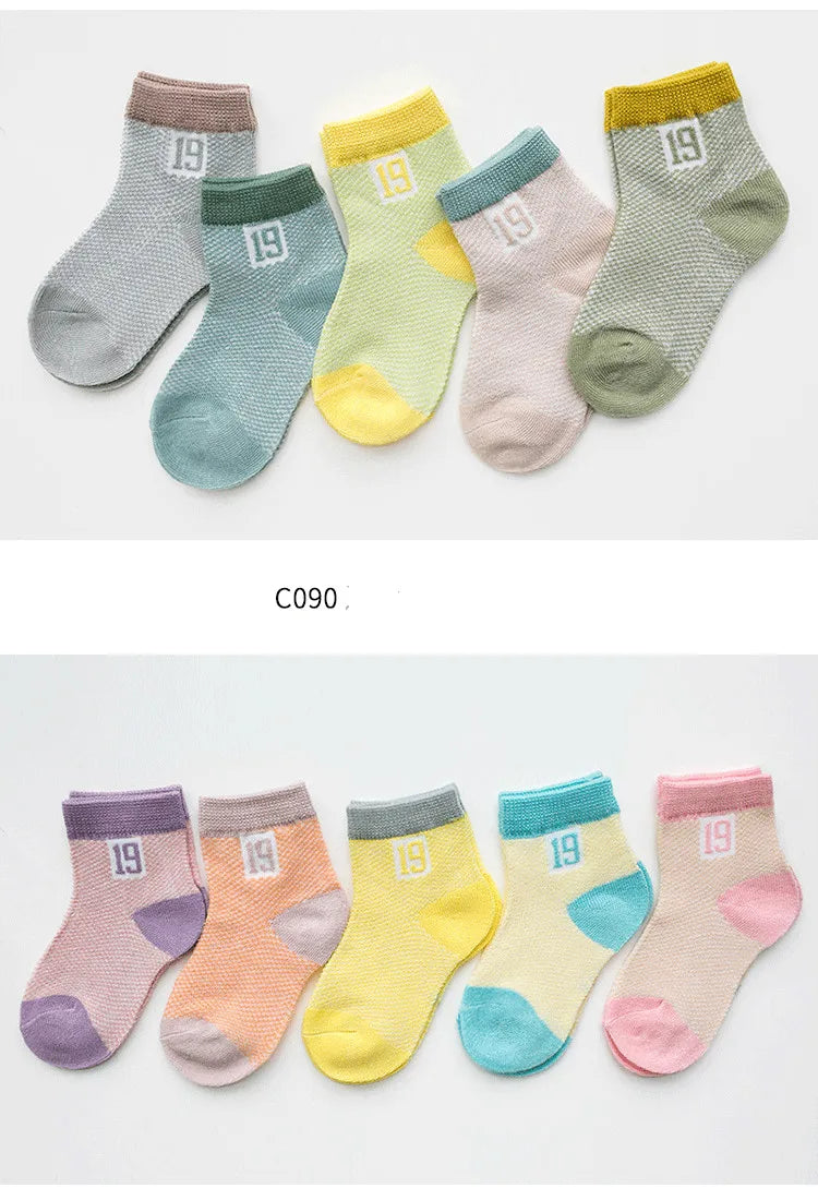 Lot 5 Paires Chaussettes Bébé Couleurs Assorties – Chaussettes Été Nouveau-Né 0-3 Ans