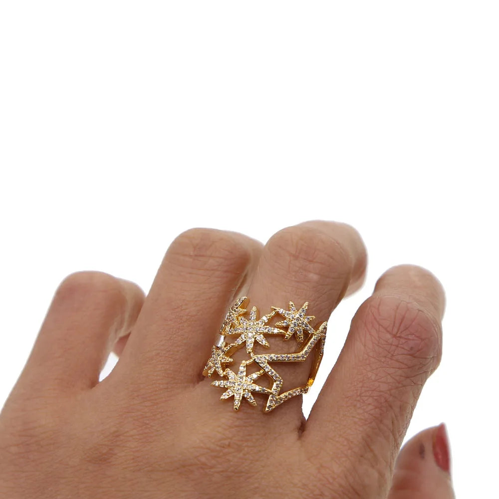 Bague Cercle Pavé CZ Luxe Chaîne Cubaine Dorée – Bijou Minimaliste Fashion Mixte