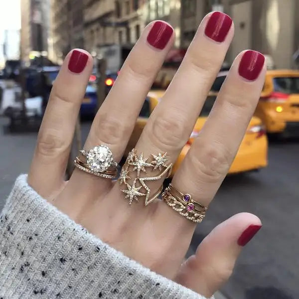 Bague Cercle Pavé CZ Luxe Chaîne Cubaine Dorée – Bijou Minimaliste Fashion Mixte