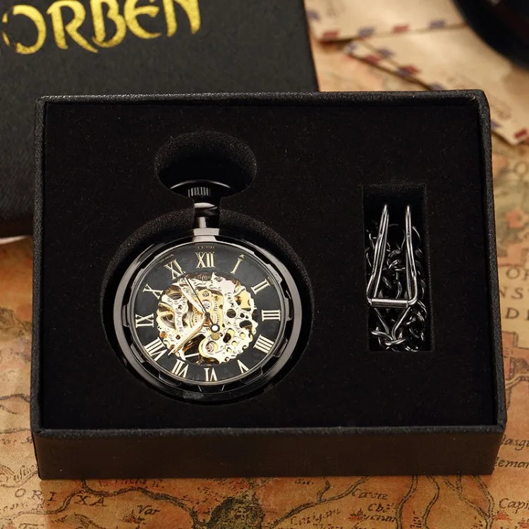 Montre de Gousset Mécanique Squelette Steampunk Antique – Pendentif Remontage Manuel Luxe