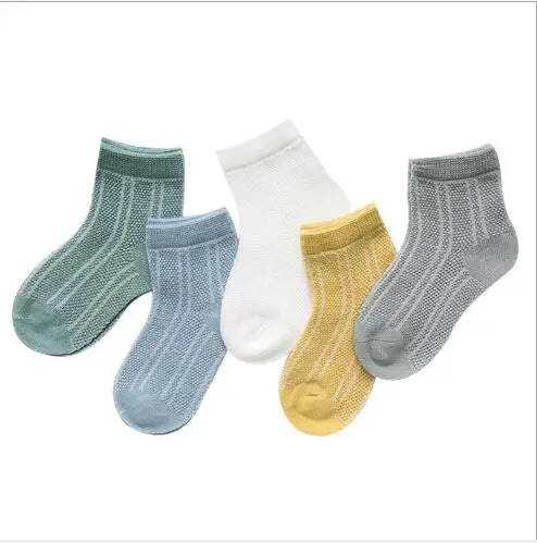 Lot 5 Paires Chaussettes Bébé Couleurs Assorties – Chaussettes Été Nouveau-Né 0-3 Ans
