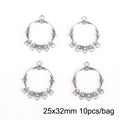 Lot 10 Connecteurs Boucles d'Oreilles Argent Antique — Accessoires DIY Bijoux