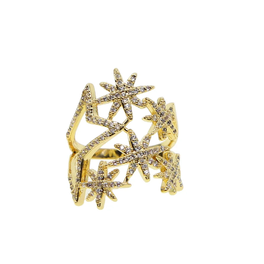 Bague Cercle Pavé CZ Luxe Chaîne Cubaine Dorée – Bijou Minimaliste Fashion Mixte
