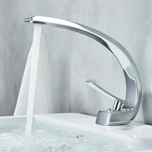 Uythner Robinet Lavabo Noir en Laiton – Mitigeur Mono-Commande 1 Trou | Eau Chaude & Froide Salle de Bain