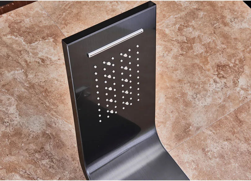 Panneau Douche LED 6 Modes Intelligent – Colonne LCD Rose Gold | Pluie, Cascade, Jets Massage & Robinet Mitigeur