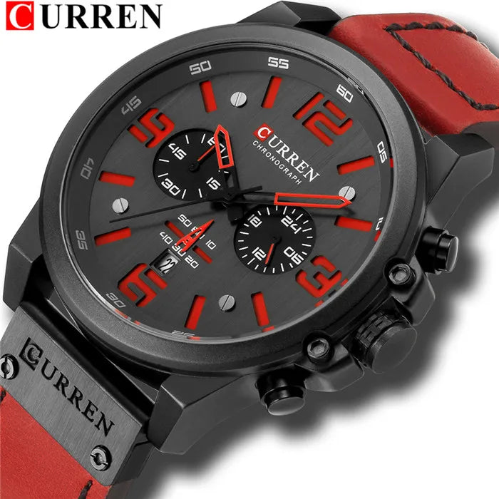 Montre Homme CURREN Luxe Quartz Cuir Militaire – Date Sport Business Fashion
