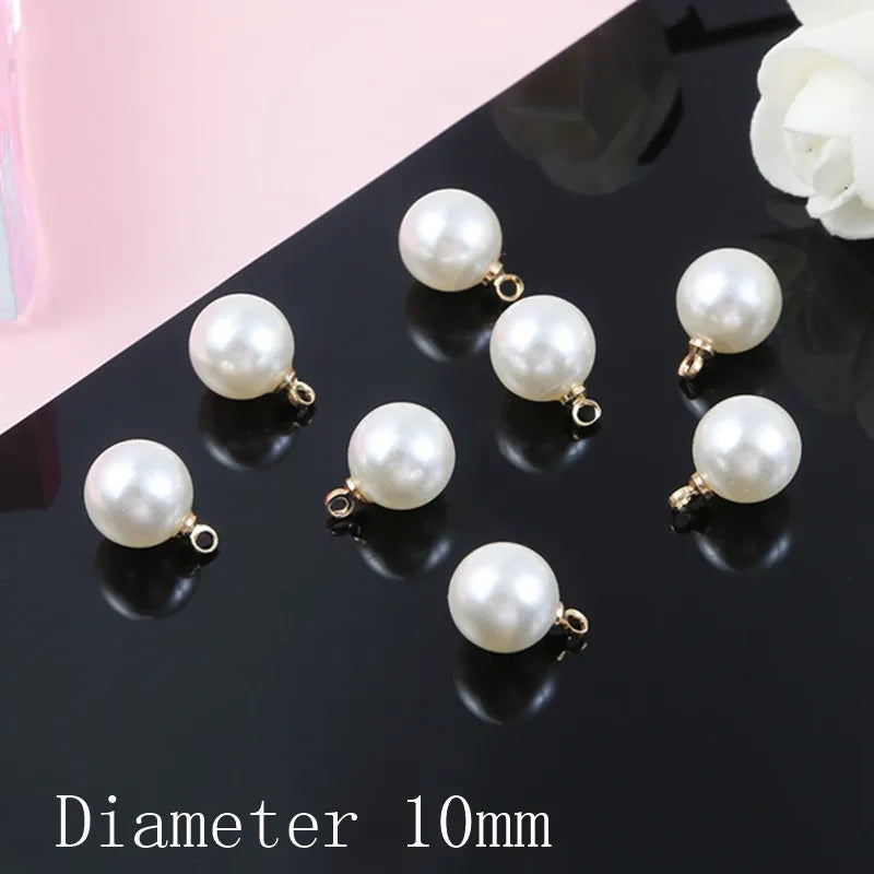 Perles Rondes Imitation Nacre ABS Lot 10 pcs – Pendentifs & Charms DIY | Boucles d’Oreilles, Bracelet, Collier & Choker | Accessoires Création Bijoux Premium
