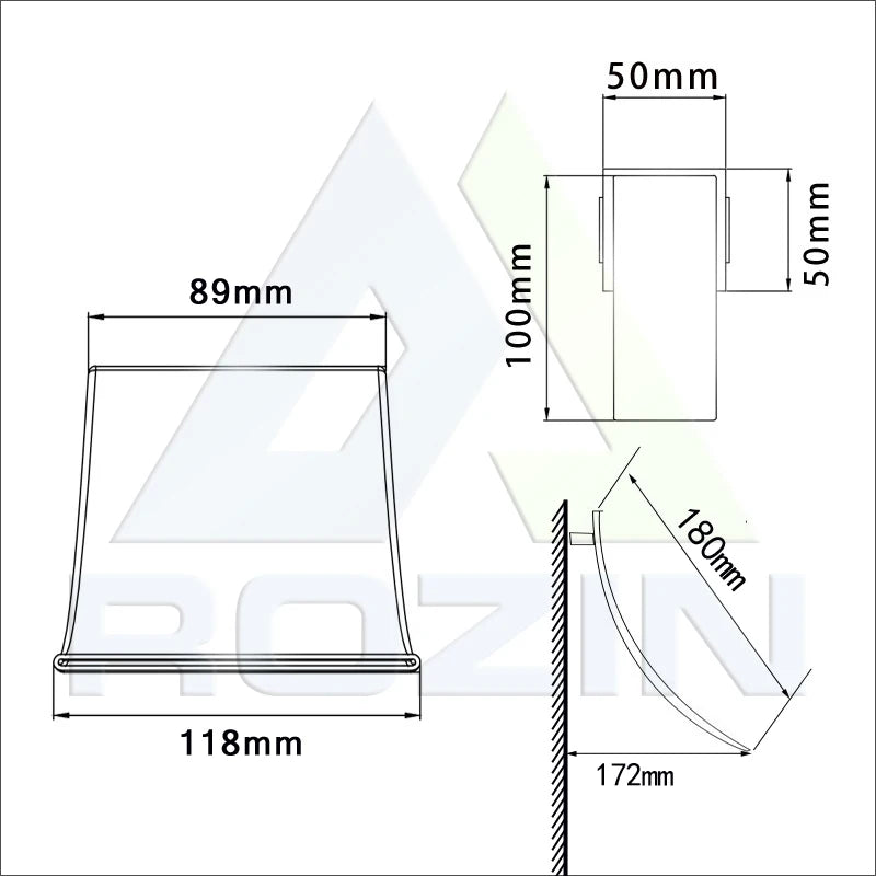 Rozin Robinet Lavabo Cascade Mural – Chrome & Noir Mat, Mitigeur Mono-Commande | Eau Chaude & Froide Salle de Bain