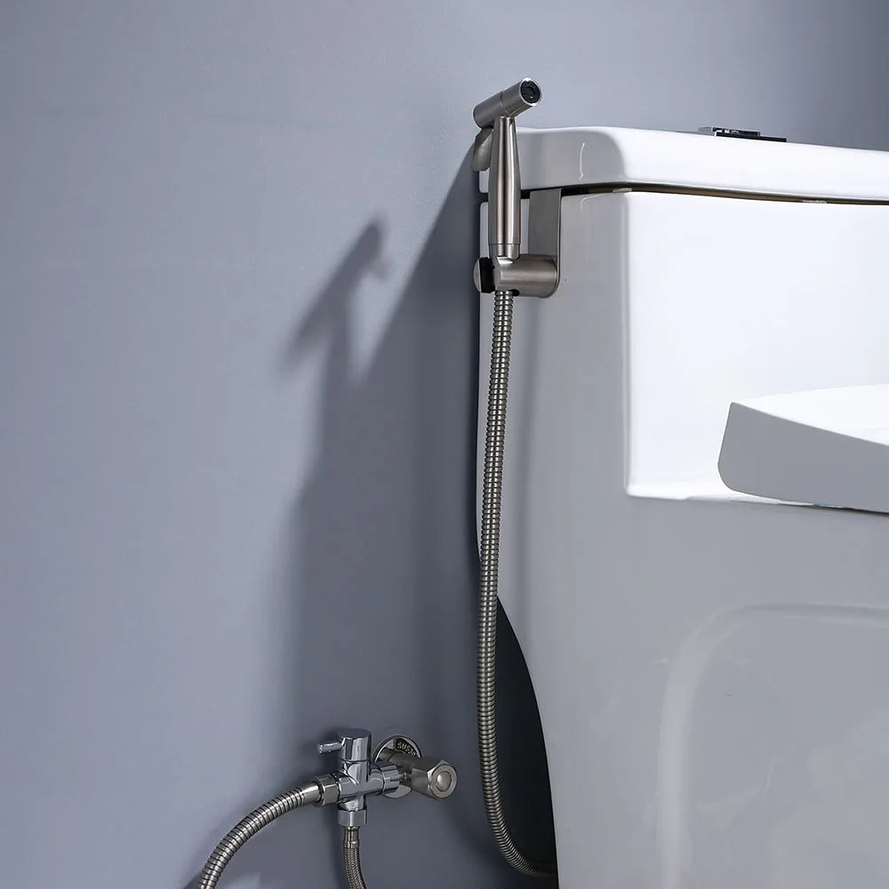 Kit Bidet Douchette Toilette Inox Autonettoyant – Robinet & Douchette à Main, Hygiène Optimale | Salle de Bain