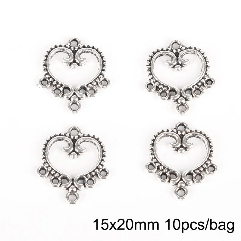 Lot 10 Connecteurs Boucles d'Oreilles Argent Antique — Accessoires DIY Bijoux
