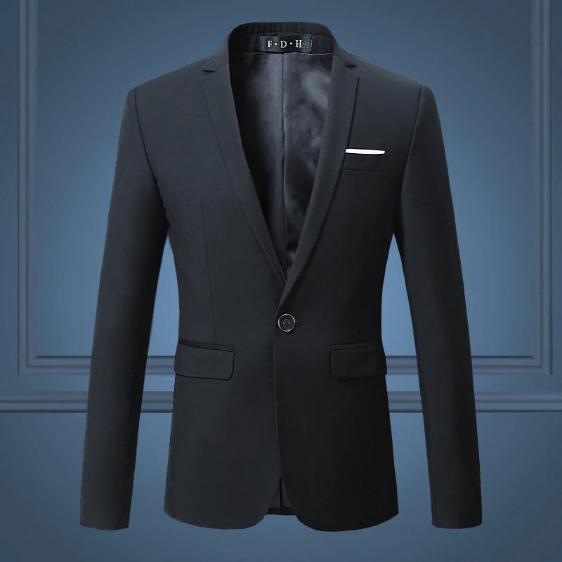 Blazer Homme Gentleman Slim Blanc Casual Business Uni Haute Qualité Grande Taille – Veste Élégante Luxe Classique | Mode Homme Premium