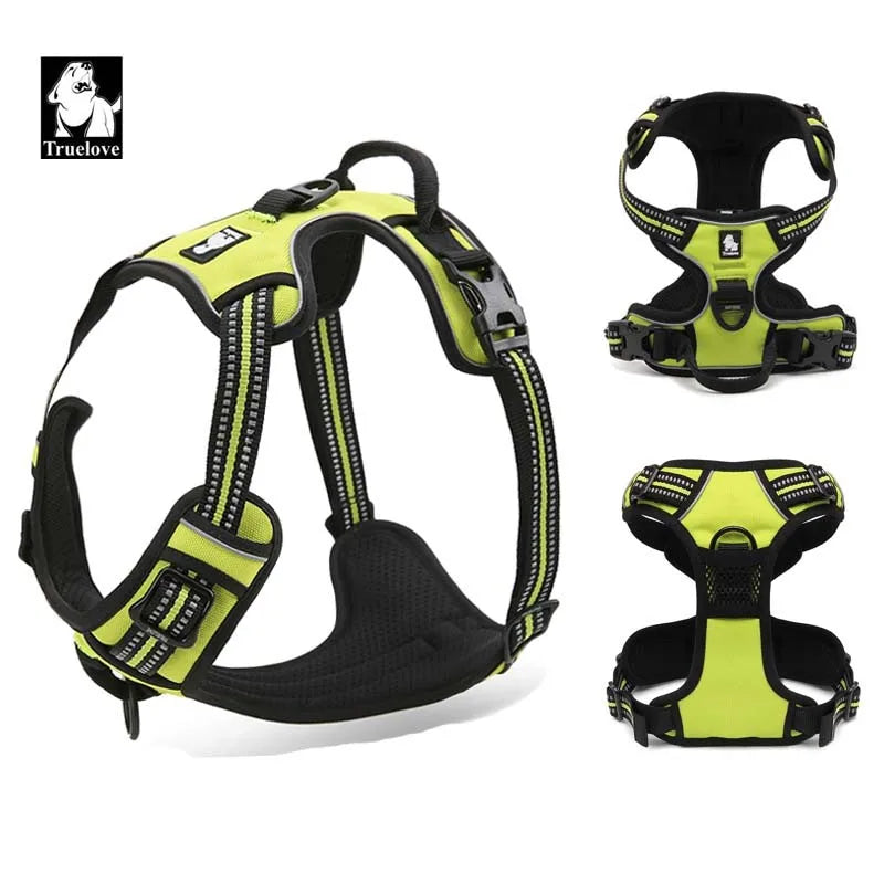 Truelove Harnais Chien Réfléchissant Nylon TLH5651 – Rembourré, Ajustable, Toutes Saisons | Sécurité Voiture & Balade