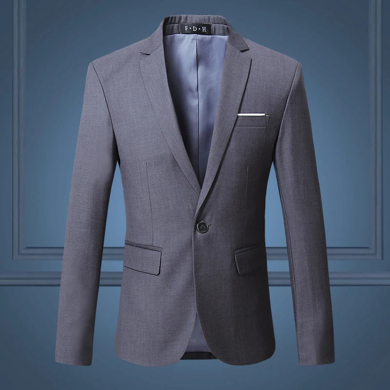 Blazer Homme Gentleman Slim Blanc Casual Business Uni Haute Qualité Grande Taille – Veste Élégante Luxe Classique | Mode Homme Premium