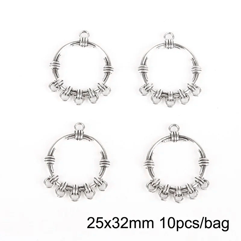 Lot 10 Connecteurs Boucles d'Oreilles Argent Antique — Accessoires DIY Bijoux