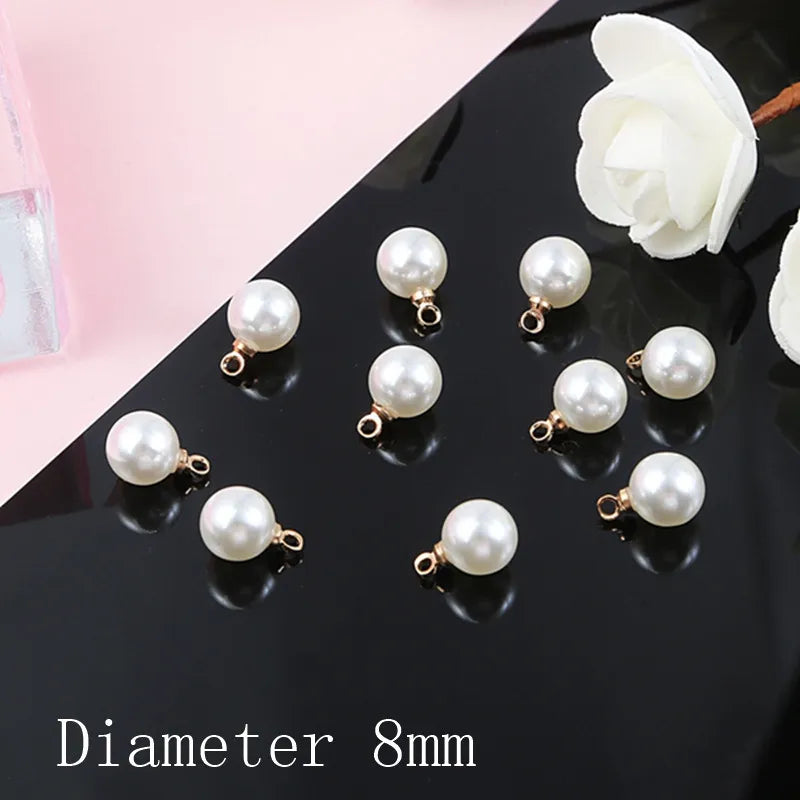 Perles Rondes Imitation Nacre ABS Lot 10 pcs – Pendentifs & Charms DIY | Boucles d’Oreilles, Bracelet, Collier & Choker | Accessoires Création Bijoux Premium