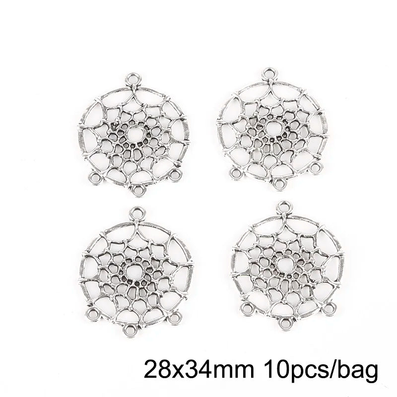 Lot 10 Connecteurs Boucles d'Oreilles Argent Antique — Accessoires DIY Bijoux