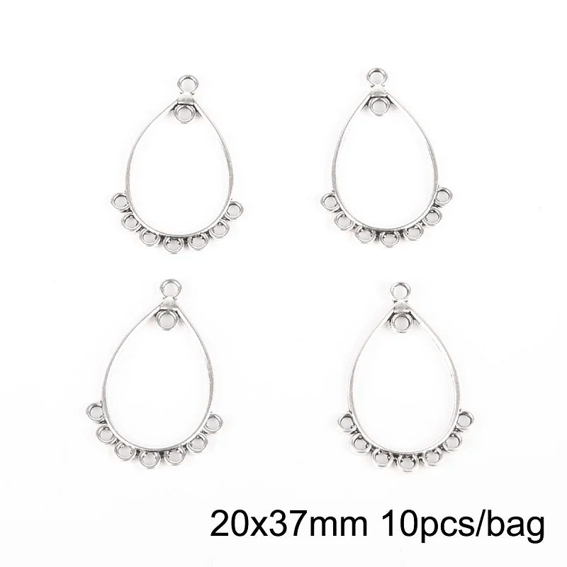 Lot 10 Connecteurs Boucles d'Oreilles Argent Antique — Accessoires DIY Bijoux