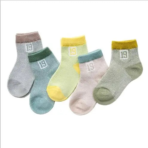Lot 5 Paires Chaussettes Bébé Couleurs Assorties – Chaussettes Été Nouveau-Né 0-3 Ans