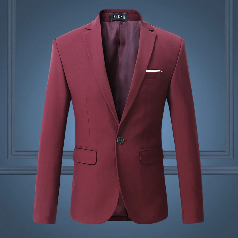 Blazer Homme Gentleman Slim Blanc Casual Business Uni Haute Qualité Grande Taille – Veste Élégante Luxe Classique | Mode Homme Premium
