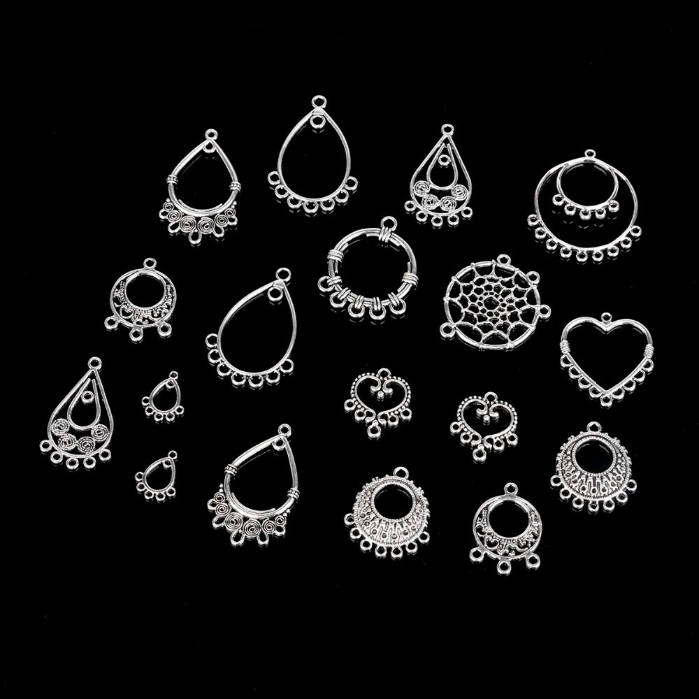 Lot 10 Connecteurs Boucles d'Oreilles Argent Antique — Accessoires DIY Bijoux