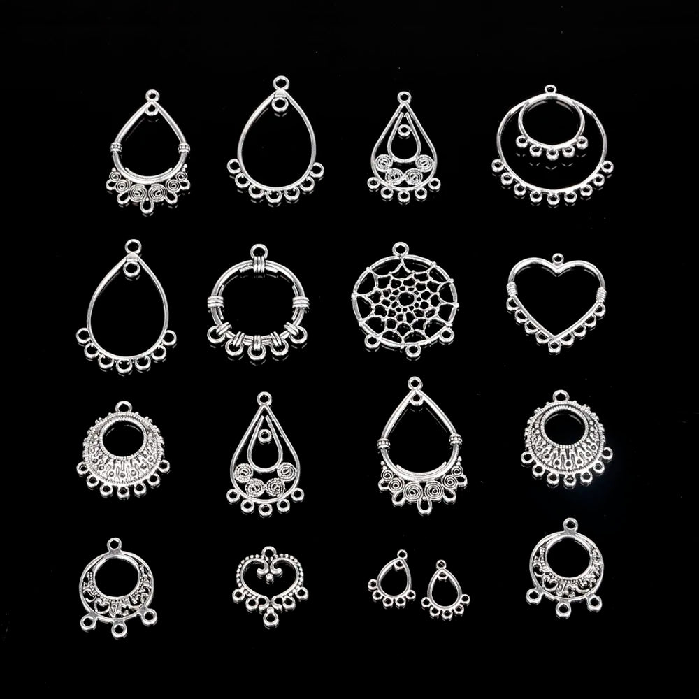 Lot 10 Connecteurs Boucles d'Oreilles Argent Antique — Accessoires DIY Bijoux
