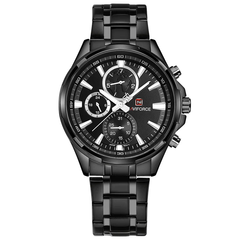 Montre Homme NAVIFORCE Luxe Business Quartz Affichage 24h Date Acier Inoxydable Sport Élégante | Montre NAVIFORCE Luxe Business Quartz Premium