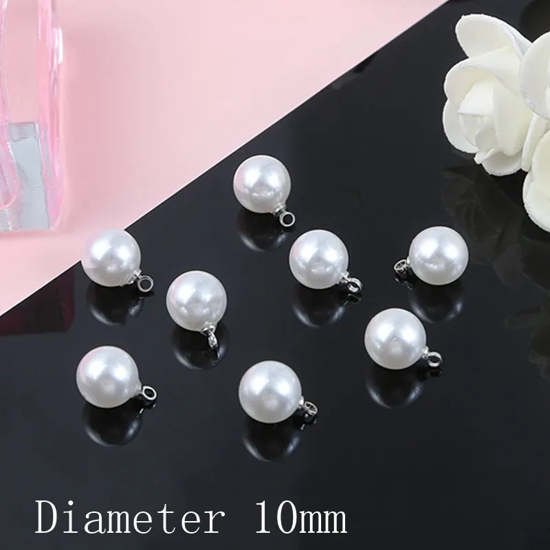 Perles Rondes Imitation Nacre ABS Lot 10 pcs – Pendentifs & Charms DIY | Boucles d’Oreilles, Bracelet, Collier & Choker | Accessoires Création Bijoux Premium