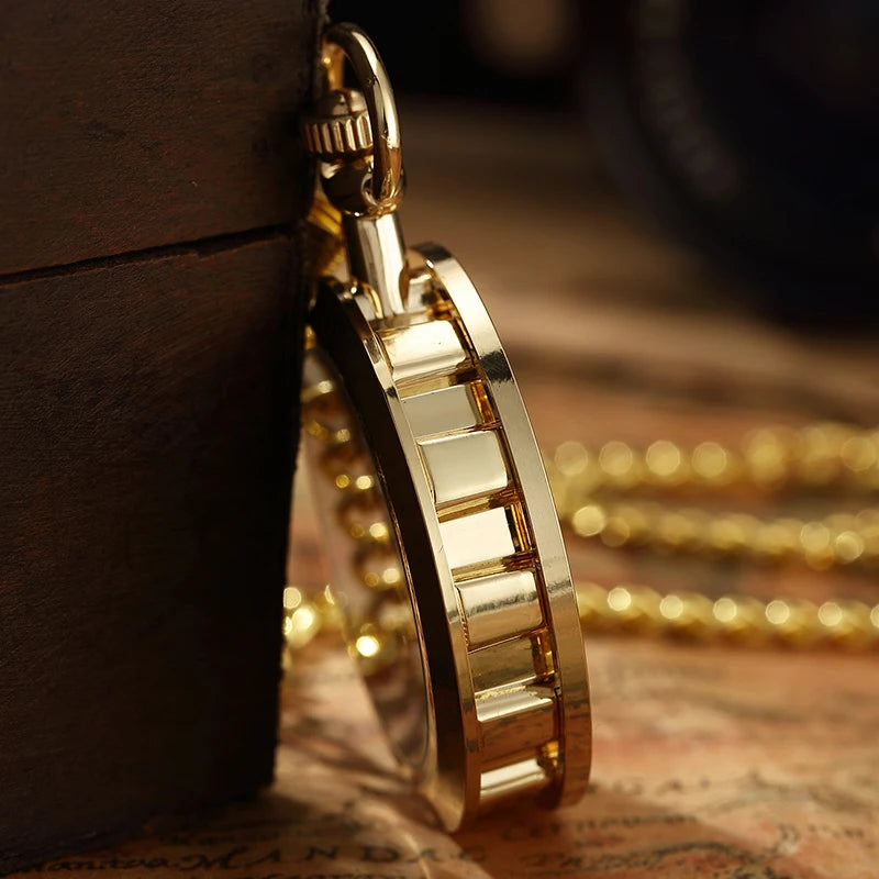 Montre de Gousset Mécanique Squelette Steampunk Antique – Pendentif Remontage Manuel Luxe