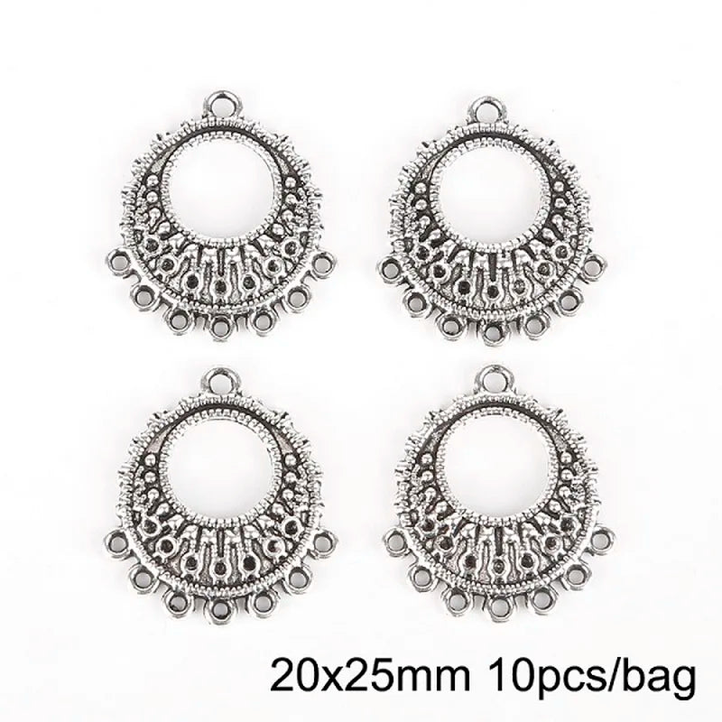 Lot 10 Connecteurs Boucles d'Oreilles Argent Antique — Accessoires DIY Bijoux