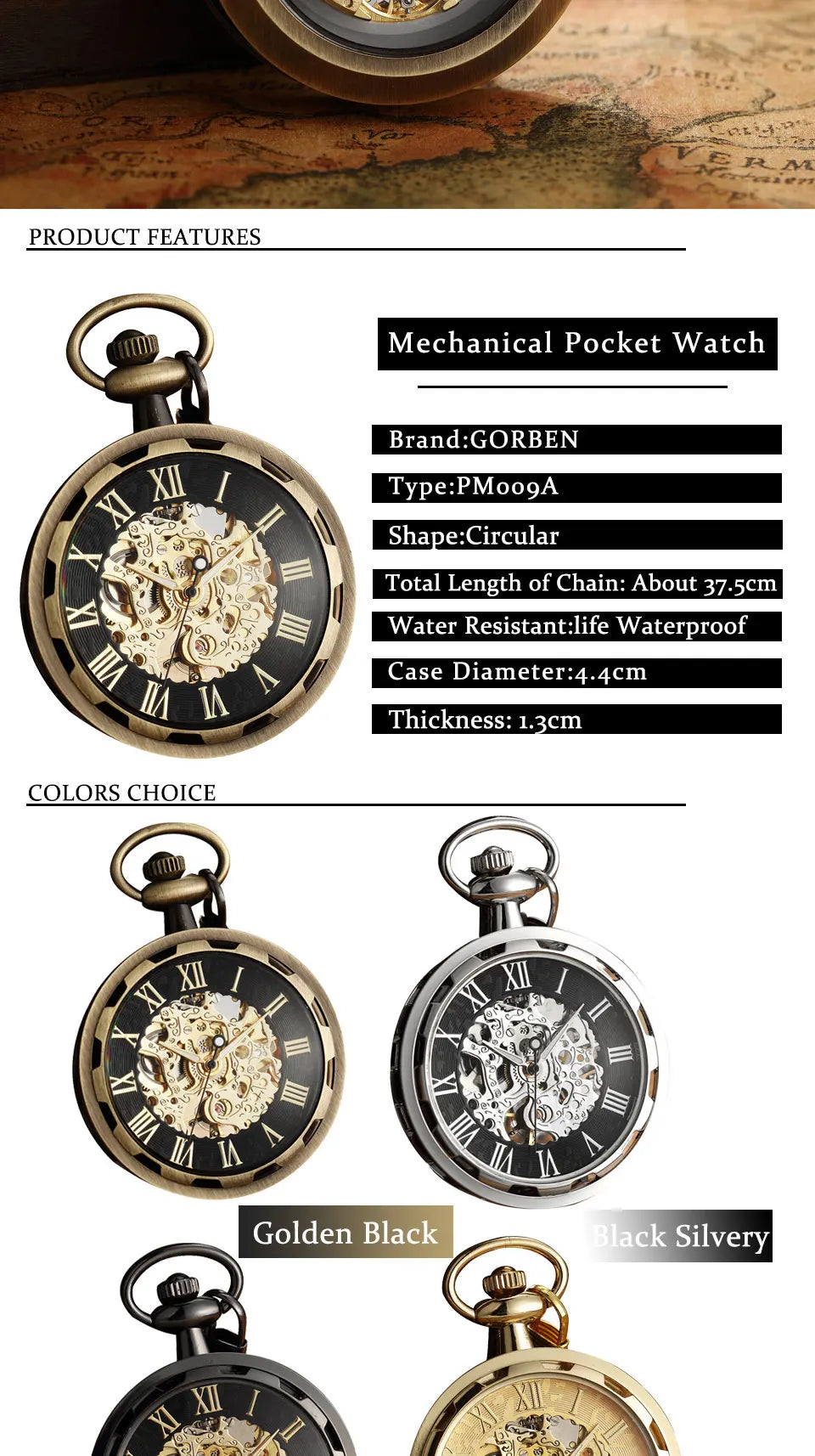 Montre de Gousset Mécanique Squelette Steampunk Antique – Pendentif Remontage Manuel Luxe