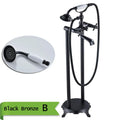 Robinet Baignoire Ìlot Sol Laiton Antique – Double Poignée, Bec Pivotant & Douchette | Style Vintage Salle de Bain