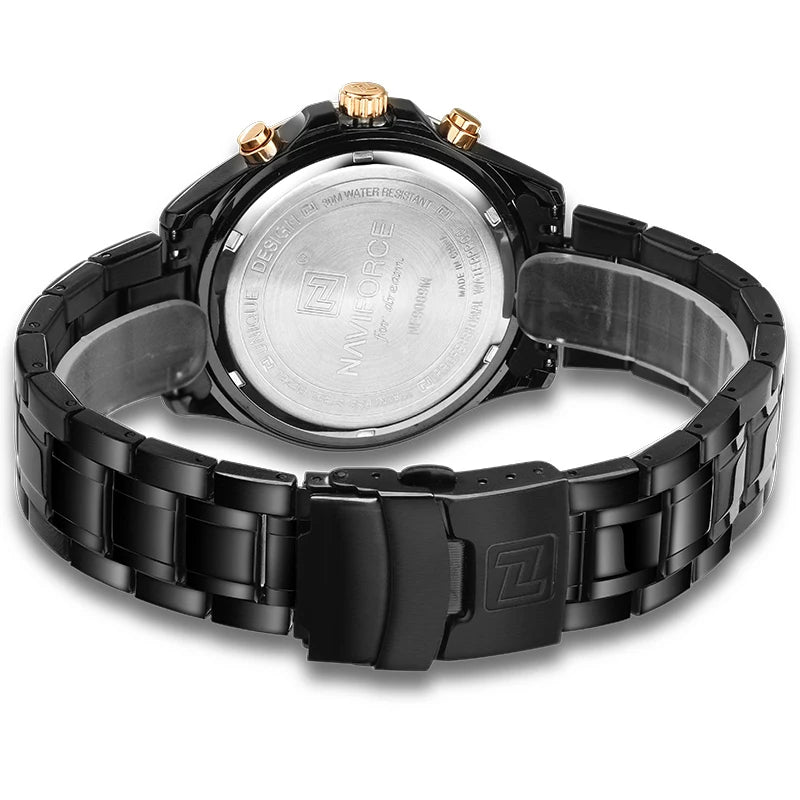 Montre Homme NAVIFORCE Luxe Business Quartz Affichage 24h Date Acier Inoxydable Sport Élégante | Montre NAVIFORCE Luxe Business Quartz Premium