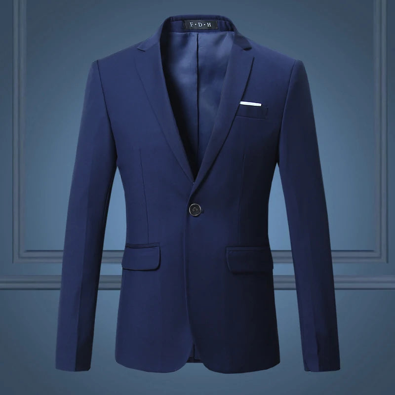 Blazer Homme Gentleman Slim Blanc Casual Business Uni Haute Qualité Grande Taille – Veste Élégante Luxe Classique | Mode Homme Premium
