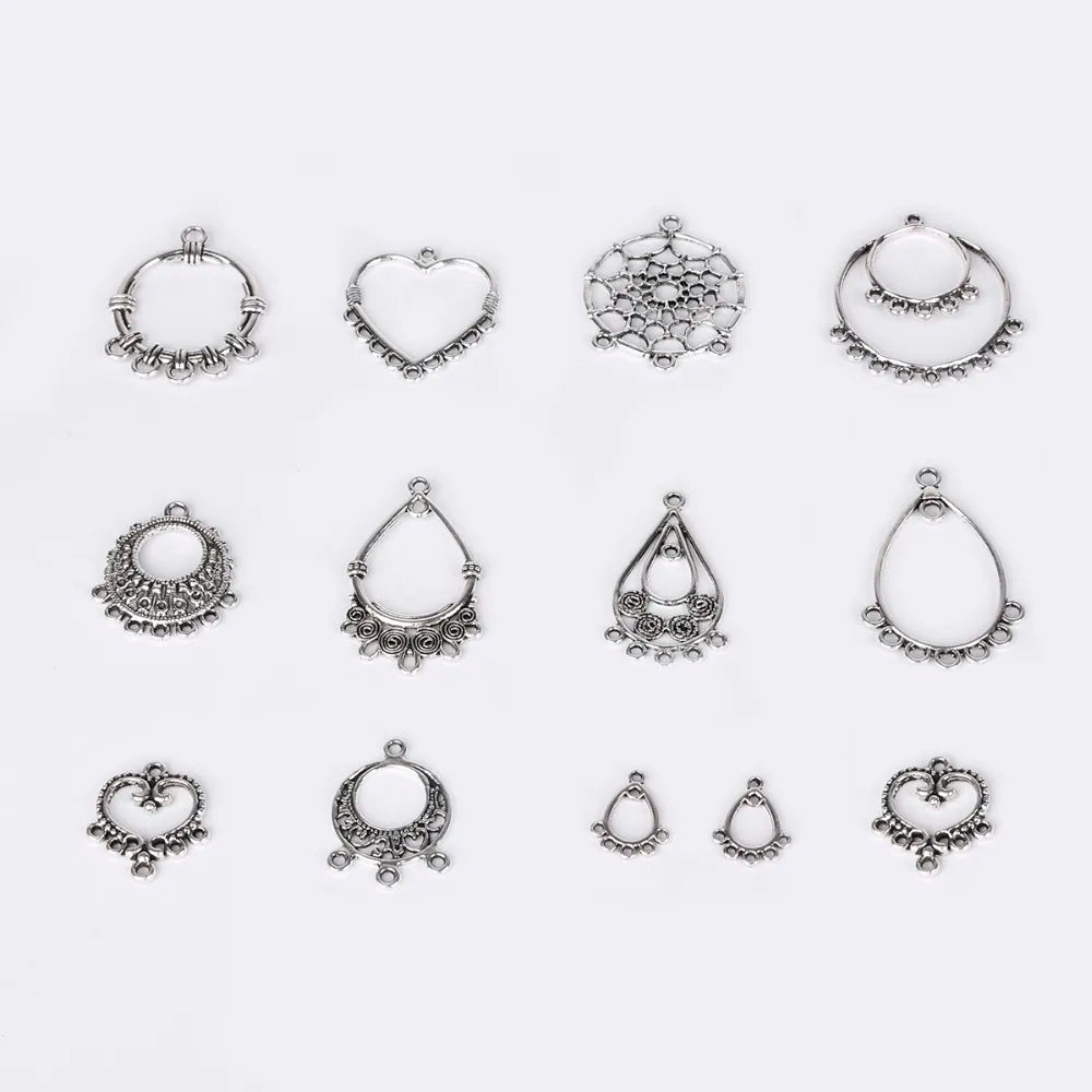 Lot 10 Connecteurs Boucles d'Oreilles Argent Antique — Accessoires DIY Bijoux