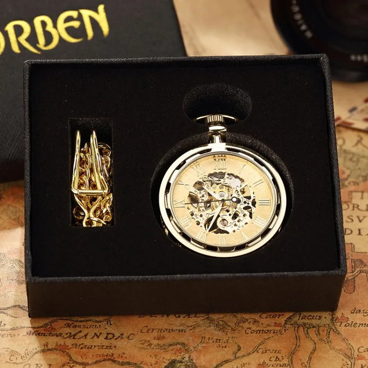 Montre de Gousset Mécanique Squelette Steampunk Antique – Pendentif Remontage Manuel Luxe