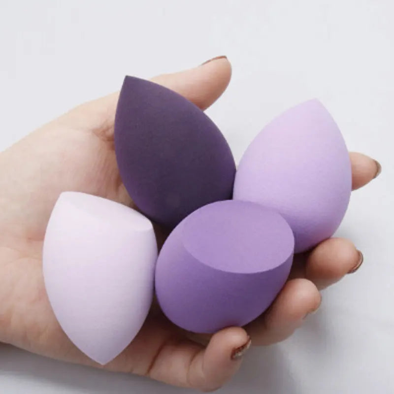 Lot 4 Éponges Maquillage Blender Tendance – Puff Cosmétique Fond de Teint & Poudre | Outil Beauté Application Douce