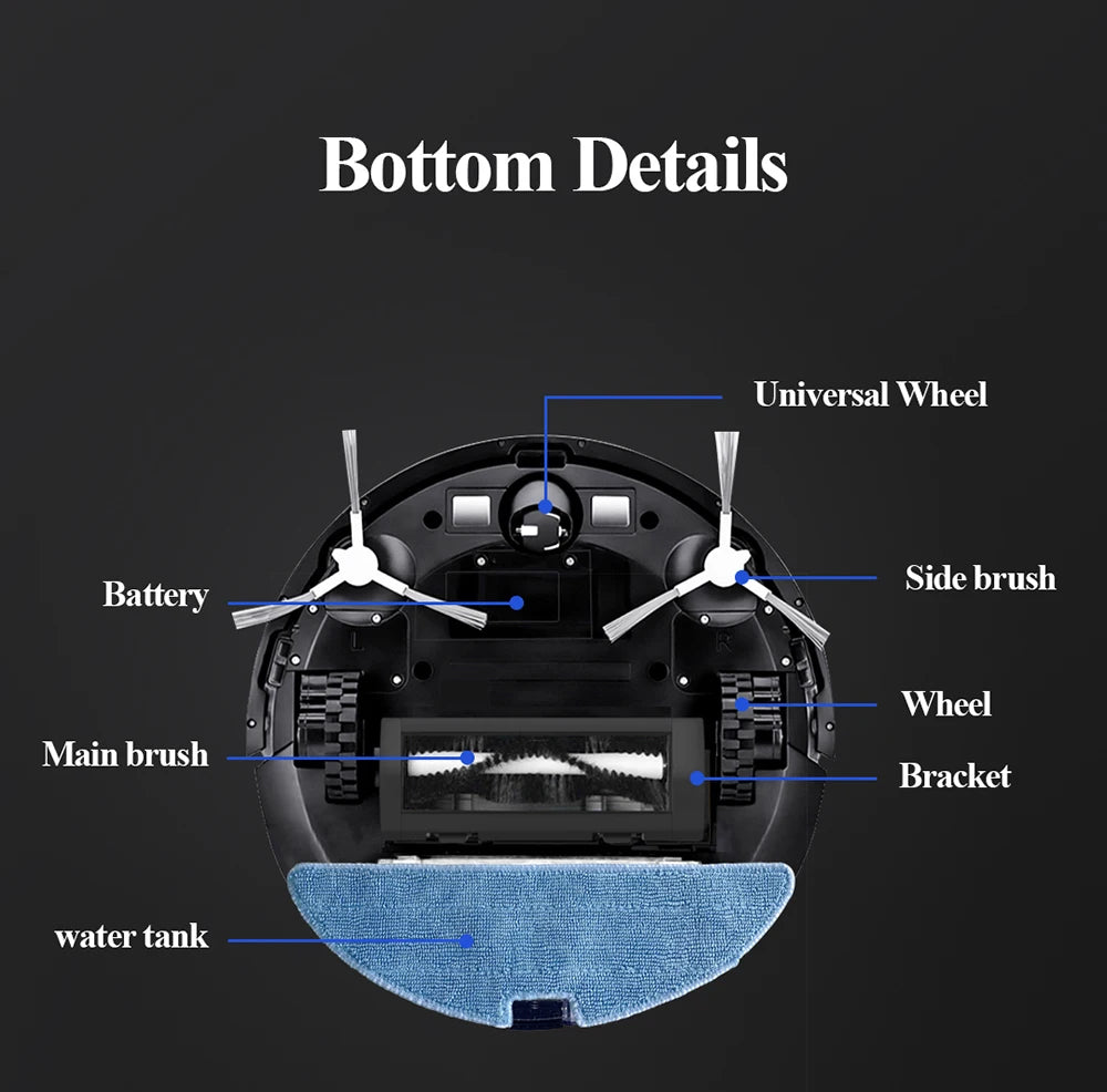 Robot Aspirateur Laveur G20S – 6000Pa, Navigation Carte WiFi App, Réservoir Électrique, Aspiration Balayage & Lavage 3 en 1