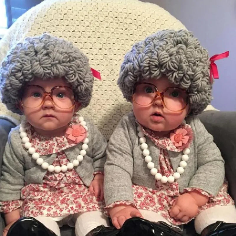 Bonnet Perruque Bouclée Enfant Funny – Chapeau Tricoté Hiver Garçon Fille Accessoire Rigolo