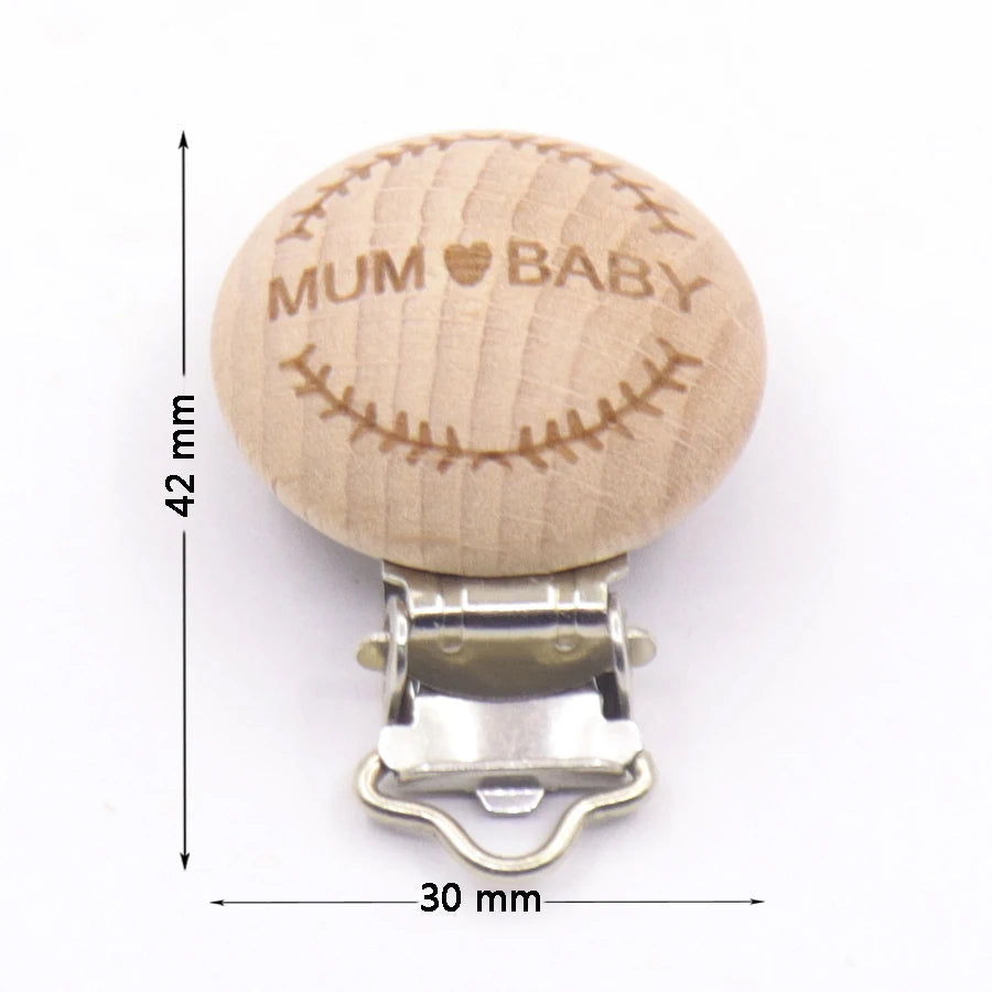 Los 5 Schnullerclips Holz Tiere – Schnullerkette Hase Elefant Stern Beißring Baby